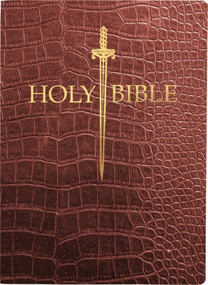 KJV Sword Bible, Large Print, Walnut Alligator Bonded Leather, Thumb Index: (Red Letter, Burgundy, 1611 Version) by Whitaker House