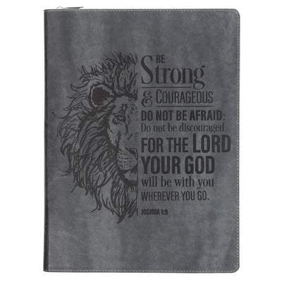 Padfolio Black Be Strong and Courageous Josh. 1:9 by Christian Art Gifts