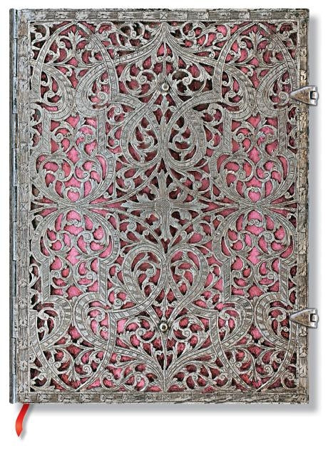 Paperblanks Blush Pink Silver Filigree Collection Hardcover Ultra Lined Clasp Closure 240 Pg 120 GSM by Paperblanks