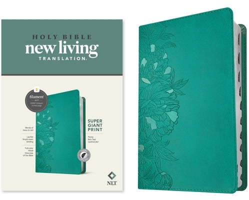 NLT Super Giant Print Bible, Filament Enabled (Leatherlike, Peony Rich Teal, Indexed, Red Letter) by New Living Translation