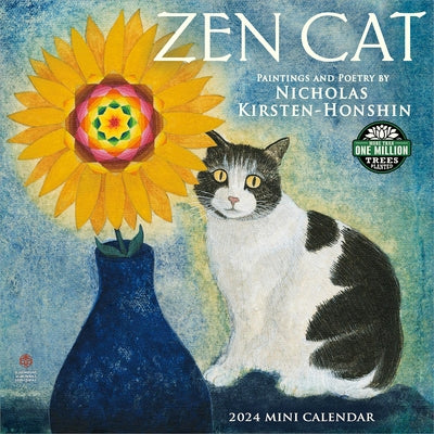 Zen Cat 2024 Mini Wall Calendar: Meditational Art by Nicholas Kirsten-Honshin by Amber Lotus Publishing