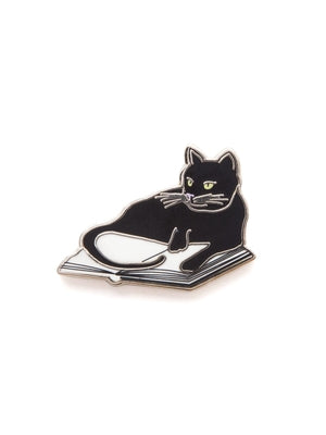 Bookstore Cat Enamel Pin by Out of Print