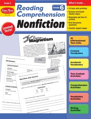 Reading Comprehension: Nonfiction, Grade 6 Teacher Resource by Evan-Moor Educational Publishers