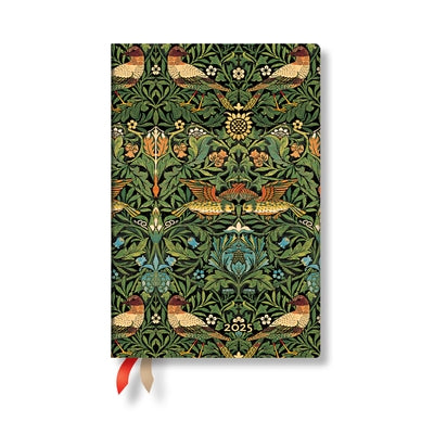 Paperblanks 2025 Weekly Planner Morris Birds William Morris 12-Month Flexis Mini Horizontal Elastic Band 176 Pg 100 GSM by Paperblanks