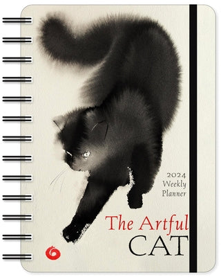 Artful Cat 2024 Weekly Planner: Brush & Ink Watercolor Paintings by Endre Penovac by Amber Lotus Publishing