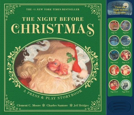 The Night Before Christmas Press and Play Storybook: The Classic Edition Hardcover Book Narrated by Jeff Bridges by Moore, Clement