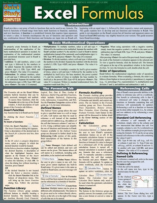 Excel Formulas: Quickstudy Laminated Study Guide (Quickstudy Computer) by Hales, John