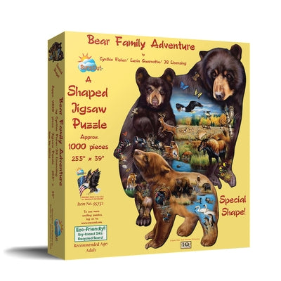 Bear Family Adventure 1000 PC Shaped Puzzle by Fisher, Cynthie