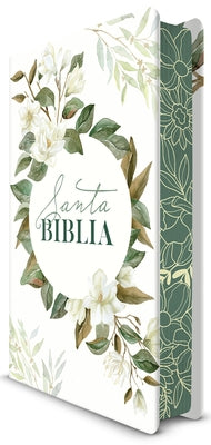 Biblia Rvr 1960 Letra Grande Tama?o Manual, Tapa Dura Con Flores Blancas Y Cantos Pintados / Spanish Bible Rvr 1960 Handy Size White Flowers Sprayed E by Reina Valera Revisada 1960