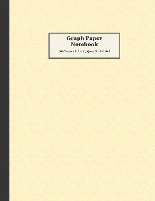 Graph Paper Notebook: 100 Pages, 8.5x11, Quad Ruled 5x5, Yellow Parchment Cover Pattern by Notebooks, Northwest