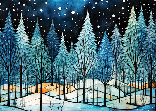 Winter Nightfall Deluxe Boxed Holiday Cards (20 Cards, 21 Self-Sealing Envelopes) by 