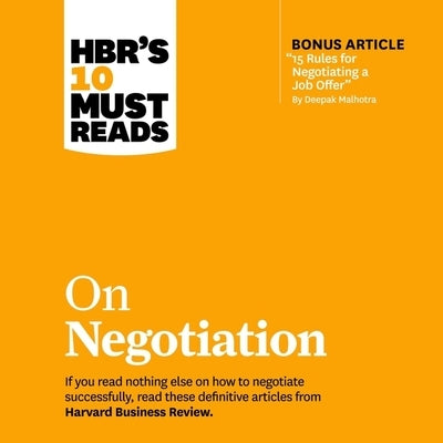 Hbr's 10 Must Reads on Negotiation Lib/E by Malhotra, Deepak
