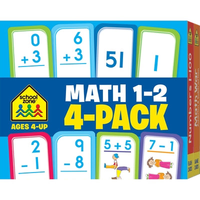 School Zone Math 1-2 Flash Cards 4-Pack by Zone, School