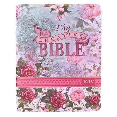 KJV Holy Bible, My Creative Bible, Faux Leather Flexcover - Ribbon Marker, King James Version, Pink Floral by 