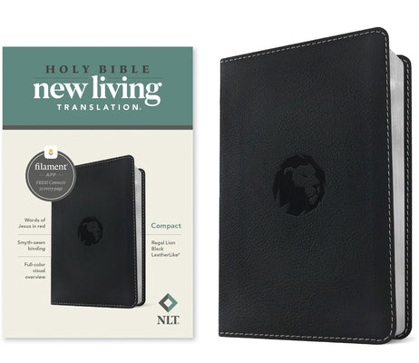 NLT Compact Bible, Filament Enabled (Leatherlike, Regal Lion Black, Red Letter) by New Living Translation