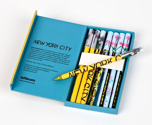 Teneues - 8-Pen Set: New York City, 8 Ballpoint Pens, Unique Paper Wrapped Barrel, Soft Touch, Sleek Case, 8-Pen Set: New York City: Set of 8 Ball Poi by Teneues