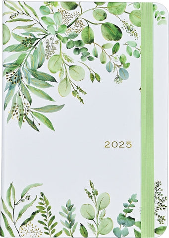 2025 Eucalyptus Weekly Planner (16 Months, Sept 2024 to Dec 2025) by Creme Art, Peach