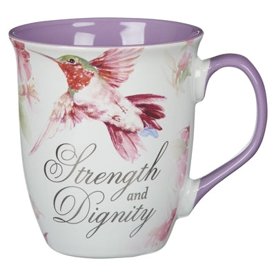 Christian Art Gifts Large Ceramic Inspirational Scripture Coffee & Tea Mug for Women: Strength & Dignity, Colorful Hummingbirds, Encouraging Bible Ver by Christian Art Gifts