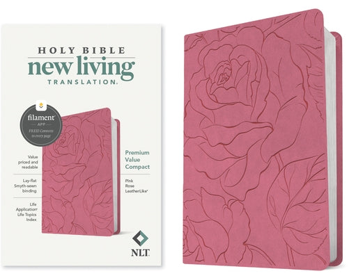 NLT Premium Value Compact Bible, Filament Enabled (Leatherlike, Pink Rose) by New Living Translation