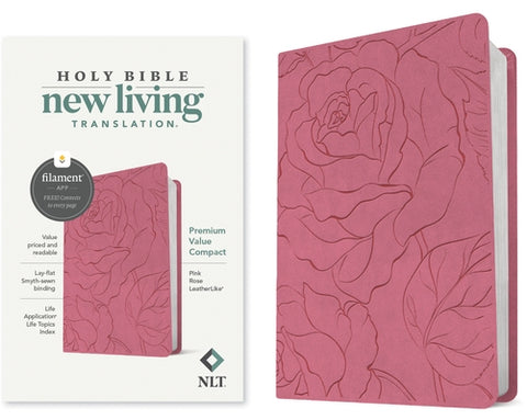 NLT Premium Value Compact Bible, Filament Enabled (Leatherlike, Pink Rose) by New Living Translation