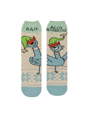 Don't Let the Pigeon Drive the Sleigh Cozy Socks - Large by Out of Print