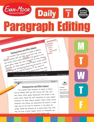 Daily Paragraph Editing, Grade 7 Teacher Edition by Evan-Moor Educational Publishers