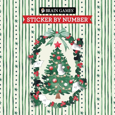 Brain Games - Sticker by Number Compact Edition: O Christmas Tree 7x7 Inches Classic Watercolor Art Christmas Stocking Stuffer, Travel Size Activity B by Publications International Ltd