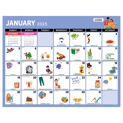 Cal 2025- Every Day's a Holiday Large Desk Pad Monthly Blotter by TF Publishing