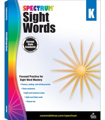 Spectrum Sight Words, Grade K: Volume 104 by Spectrum