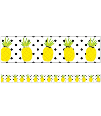 Simply Stylish Tropical Pineapples Straight Bulletin Board Borders by Ralbusky, Melanie