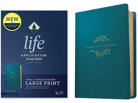 KJV Life Application Study Bible, Third Edition, Large Print (Leatherlike, Teal Blue, Red Letter) by Tyndale