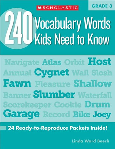 240 Vocabulary Words Kids Need to Know: Grade 3 by Beech, Linda