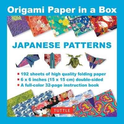 Origami Paper in a Box - Japanese Patterns: 192 Sheets of Tuttle Origami Paper: 6x6 Inch Origami Paper Printed with 10 Different Patterns: 32-Page Ins by Tuttle Studio