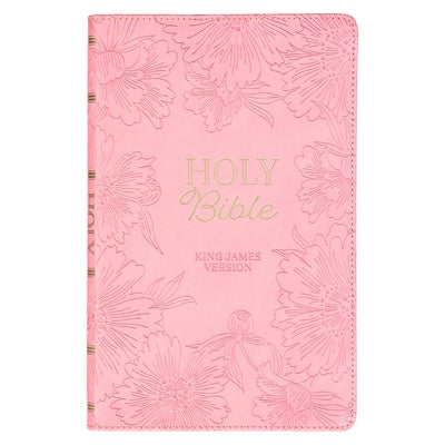 KJV Holy Bible, Gift Edition King James Version, Faux Leather Flexible Cover, Light Pink Floral by Christian Art Gifts
