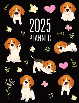 Beagle Planner 2025: Cute Daily Organizer (12 Months) Pretty Scheduler With Friendly Pooch by Press, Happy Oak Tree