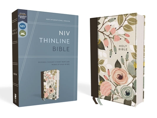 Niv, Thinline Bible, Cloth Over Board, Floral, Red Letter Edition, Comfort Print by Zondervan