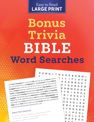 Bonus Trivia Bible Word Searches Large Print by Compiled by Barbour Staff