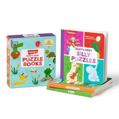 Baby's First Puzzle Books: Interactive Board Books for Babies and Toddlers, 3 Fun Activity Books with Foam Puzzle Pieces, Mazes, Silly Scenes for Play by Highlights