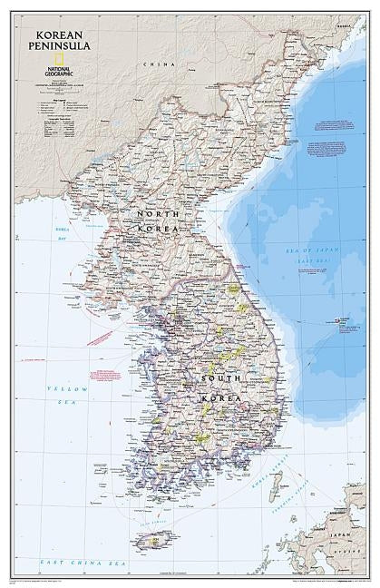 National Geographic Korean Peninsula Wall Map - Classic (23.25 X 35.75 In) by National Geographic Maps