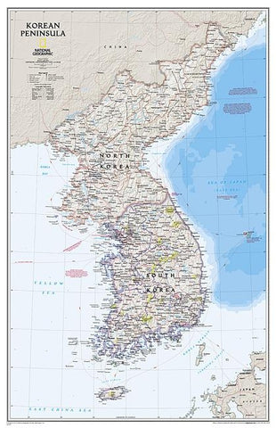 National Geographic Korean Peninsula Wall Map - Classic (23.25 X 35.75 In) by National Geographic Maps