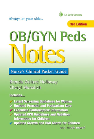 Ob/GYN Peds Notes: Nurse's Clinical Pocket Guide by Holloway, Brenda Walters