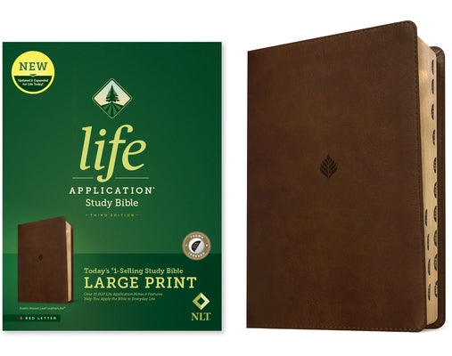 NLT Life Application Study Bible, Third Edition, Large Print (Leatherlike, Rustic Brown Leaf, Indexed, Red Letter) by New Living Translation