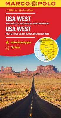 USA West Marco Polo Map: Pacific Coast, Sierra Nevada, Rocky Mountains by Polo, Marco