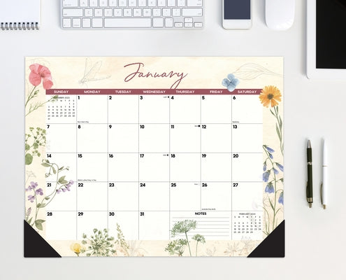 Botanical Garden 2024 22 X 17 Large Monthly Deskpad by Willow Creek Press