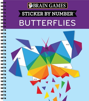 Brain Games - Sticker by Number: Butterflies (14 Images to Sticker) by Publications International Ltd
