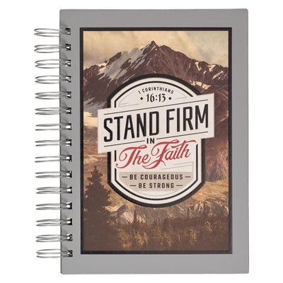 Christian Art Gifts Gray Journal W/Scripture Stand Firm Large Bible Verse Notebook, 192 Ruled Pages, 1 Cor. 16:13 Bible Verse by Christian Art Gifts