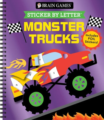 Brain Games - Sticker by Letter: Monster Trucks by Publications International Ltd