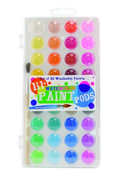 Lil Watercolor Paint Pods & Brush - 37 PC Set by Ooly