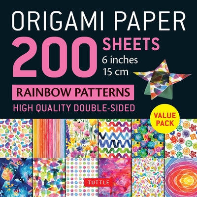 Origami Paper 200 Sheets Rainbow Patterns 6 (15 CM) by Tuttle Studio