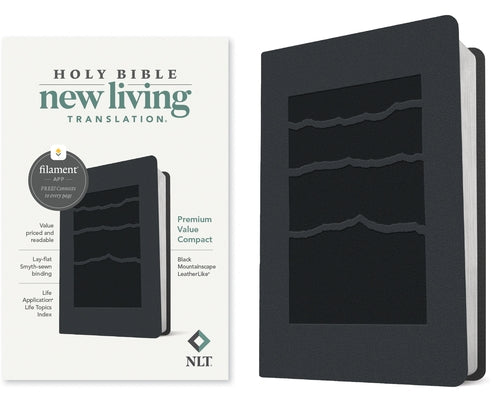 NLT Premium Value Compact Bible, Filament-Enabled Edition (Leatherlike, Black Mountainscape) by Tyndale